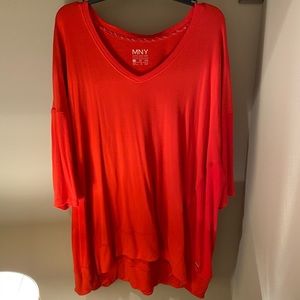 EUC red v-neck shirt 2XL